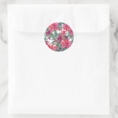 Weihnachten Blume Runder Aufkleber (Tasche)