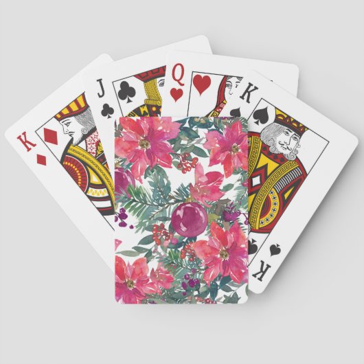 Weihnachten Blume Spielkarten (Rückseite)