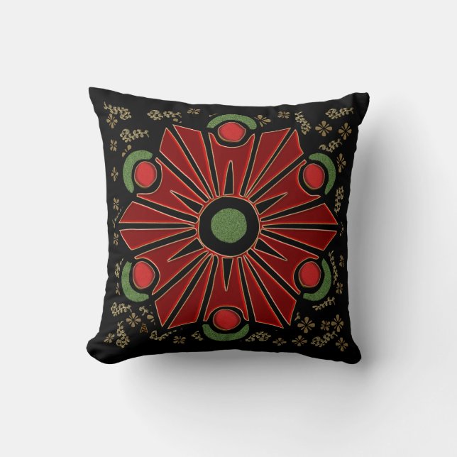 Weihnachten-Blume (Square Accent Pillow) Kissen (Vorderseite)