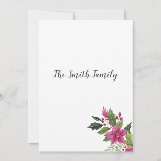 Weihnachten Blume Weihnachten Party Einladung (Rückseite)