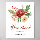 Weihnachten Blumenblättern Hochzeitsbuch Poster (Vorne)