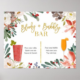 Weihnachten Blumenblut und bubbly Bar Poster