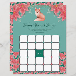 Weihnachten Blumenfox Baby Dusche Bingo Spiel