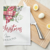 Weihnachten Blumenfreude am Kerzenbogen Geschirrtuch (Viertel Falte)