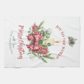 Weihnachten Blumenfreude am Kerzenbogen Geschirrtuch (Horizontal)