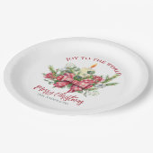 Weihnachten Blumenfreude an der Welt Kiefernkegel- Pappteller (Schrägansicht)