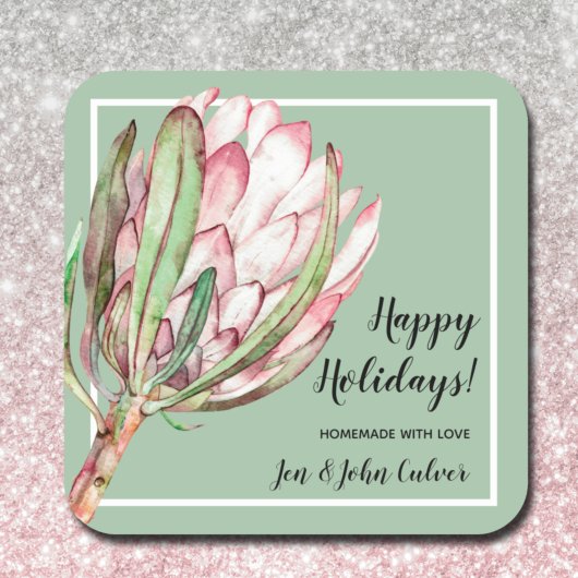 Weihnachten Blumengebäck Quadratischer Aufkleber