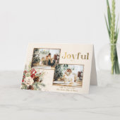 Weihnachten Blumengolden Joyful Text 2-Foto (Vorderseite)