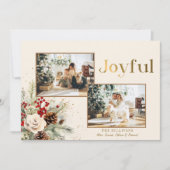 Weihnachten Blumengolden Joyful Text 2-Foto (Vorderseite)