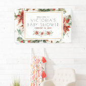 Weihnachten Blumengrün | Babydusche Begrüßung Banner (Insitu)