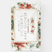 Weihnachten Blumengrün | Babydusche Begrüßung Banner (Vertikal)