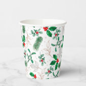 Weihnachten Blumengrün Festliche Winterferien Pappbecher (Links)