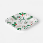Weihnachten Blumengrün Festliche Winterferien Pappteller (Gewinkelt)
