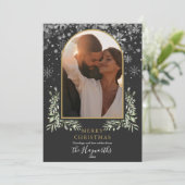 Weihnachten Blumengrün Gold Arch Foto (Stehend Vorderseite)