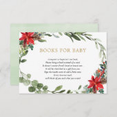 Weihnachten Blumengrün goldfarbene Bücher für Baby Begleitkarte (Vorne/Hinten)