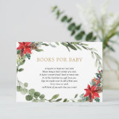 Weihnachten Blumengrün goldfarbene Bücher für Baby Begleitkarte (Stehend Vorderseite)