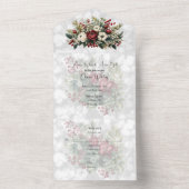 Weihnachten Blumengrün Hochzeit All In One Einladung (Innen Boden)