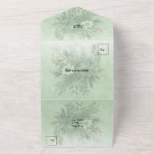 Weihnachten Blumengrün Hochzeit All In One Einladung (Außenbereich)