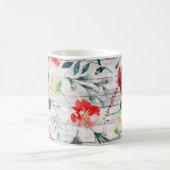 Weihnachten Blumenholzplanke Kaffeetasse (Mittel)