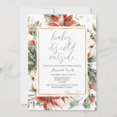 Weihnachten Blumenkalt Außendusche Einladung (Vorderseite)