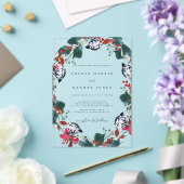 Weihnachten Blumenleaf Clear Wedding Acrylic Acryleinladungen (In Situ (Hochzeit))