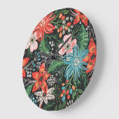 Weihnachten Blumenmuster Große Wanduhr (Winkel)