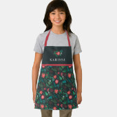 Weihnachten Blumenmuster Hübsche Mädchen Name Grün Schürze (Insitu)