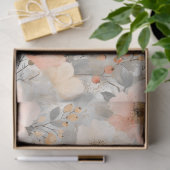 Weihnachten Blumenpastel Peach & Grau Wasserfarbe Seidenpapier (Geschenk)