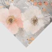 Weihnachten Blumenpastel Peach & Grau Wasserfarbe Seidenpapier (Ausschnitt)