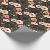 Weihnachten Blumenpeony Pink & Dark Green Geschenkpapier (Ecke)