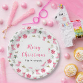 Weihnachten Blumenrosa Skate Frohe Weihnachten Pappteller (Party)