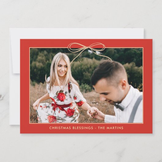 Weihnachten Blumenrot Elegantes Bow-Foto (Vorderseite)