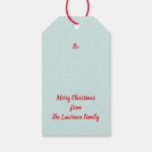 Weihnachten Blumenstrauß Aqua Urlaub Geschenkanhänger (Rückseite)