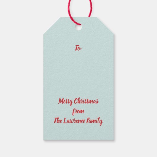 Weihnachten Blumenstrauß Aqua Urlaub Geschenkanhänger (Rückseite)