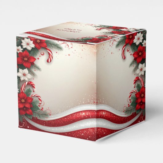 Weihnachten Blumenstrauß Canes Holiday Favor Box Geschenkschachtel (Vorderseite)
