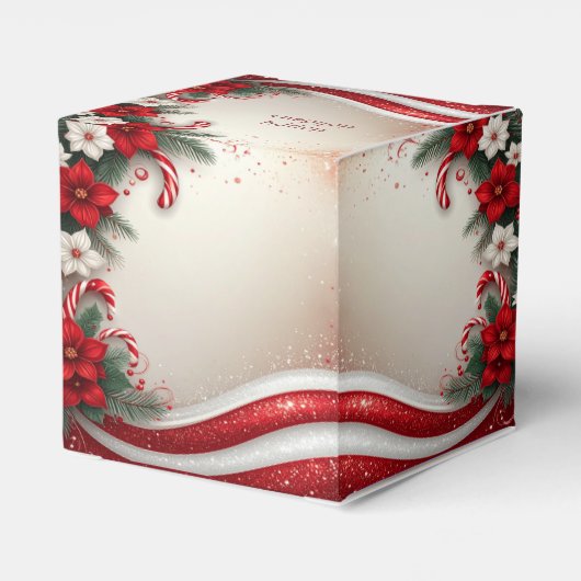 Weihnachten Blumenstrauß Canes Holiday Favor Box Geschenkschachtel (Rückseite)