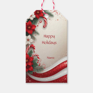 Weihnachten Blumenstrauß Canes Holiday Geschenk Ta Geschenkanhänger