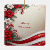 Weihnachten Blumenstrauß Canes Holiday Ornament (Rückseite)