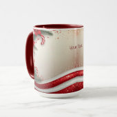 Weihnachten Blumenstrauß Canes Holiday Tasse (Vorderseite Links)