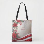 Weihnachten Blumenstrauß Canes Holiday Tote Bag Tasche (Vorderseite)
