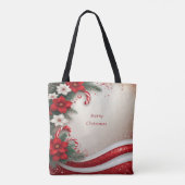 Weihnachten Blumenstrauß Canes Holiday Tote Bag Tasche (Rückseite)