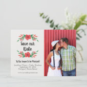 Weihnachten Blumenurlaub Save the Date Fotokarte (Stehend Vorderseite)