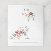 Weihnachten Blumenwasser Hochzeit Platzkarte (Außenseite Aufgefaltet)