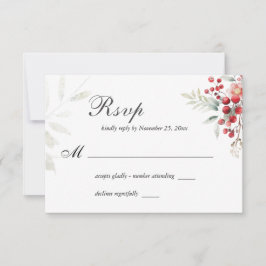 Weihnachten Blumenwasser Hochzeit RSVP Karte