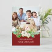 Weihnachten Blumenwasser Rotes grünes Foto (Stehend Vorderseite)