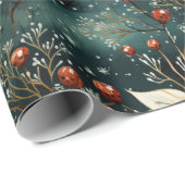 Weihnachten Blumenwintercreme Poinsettia Geschenkpapier (Rolleneckpunkt)