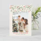 Weihnachten Boho Beige Bow Ribbon 2 Foto (Stehend Vorderseite)