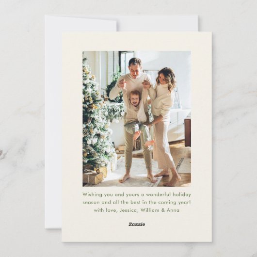 Weihnachten Boho Beige Bow Ribbon 2 Foto (Rückseite)