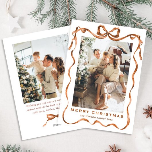 Weihnachten Boho Beige Bow Ribbon 2 Foto