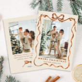 Weihnachten Boho Beige Bow Ribbon 2 Foto